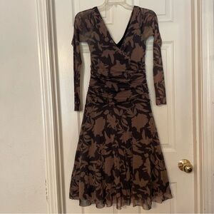 Weston Wear Chocolate Floral Long Sleeve Dress